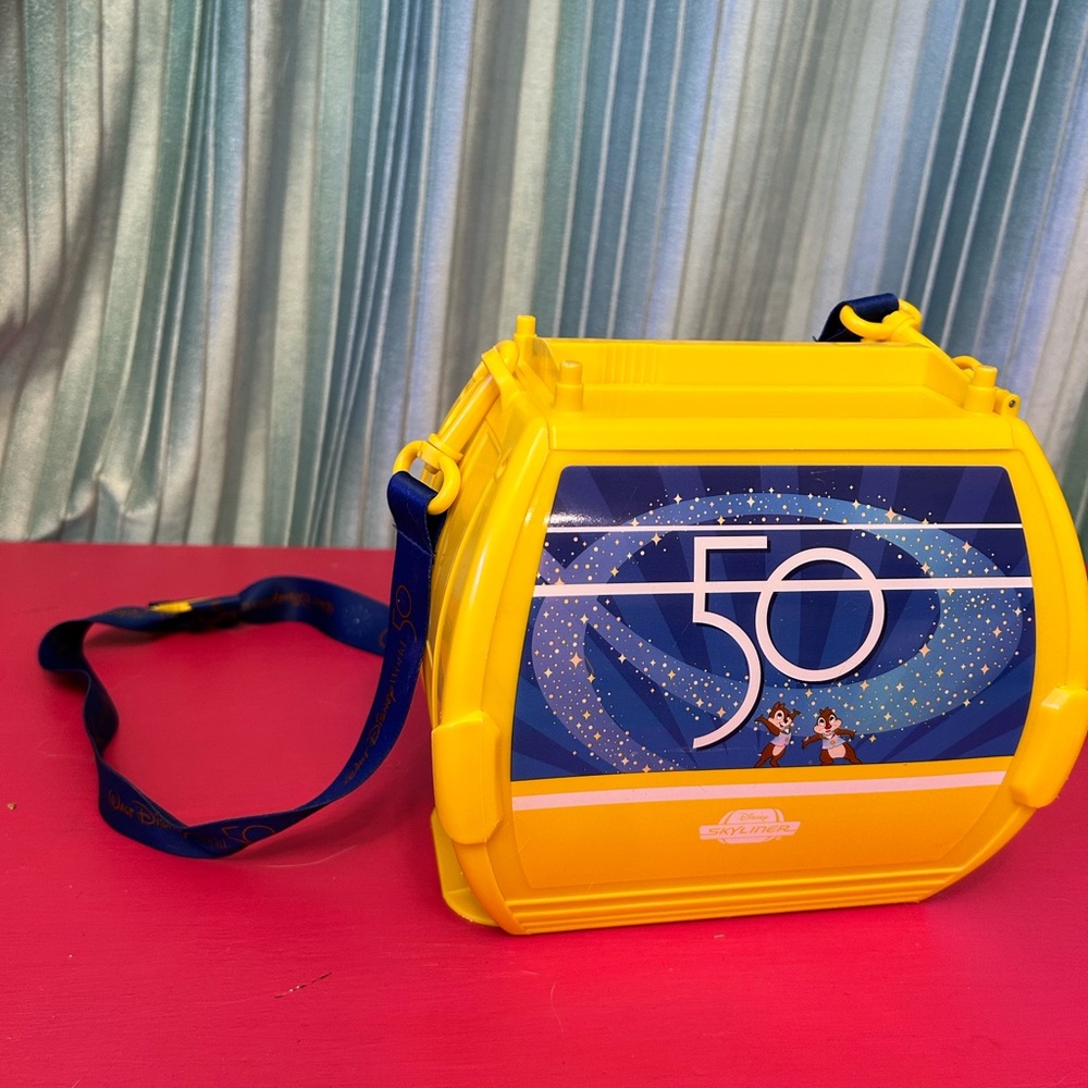 Disney Parks 50th Anniversary Skyliner Popcorn Bucket Refillable Crossbody Walt